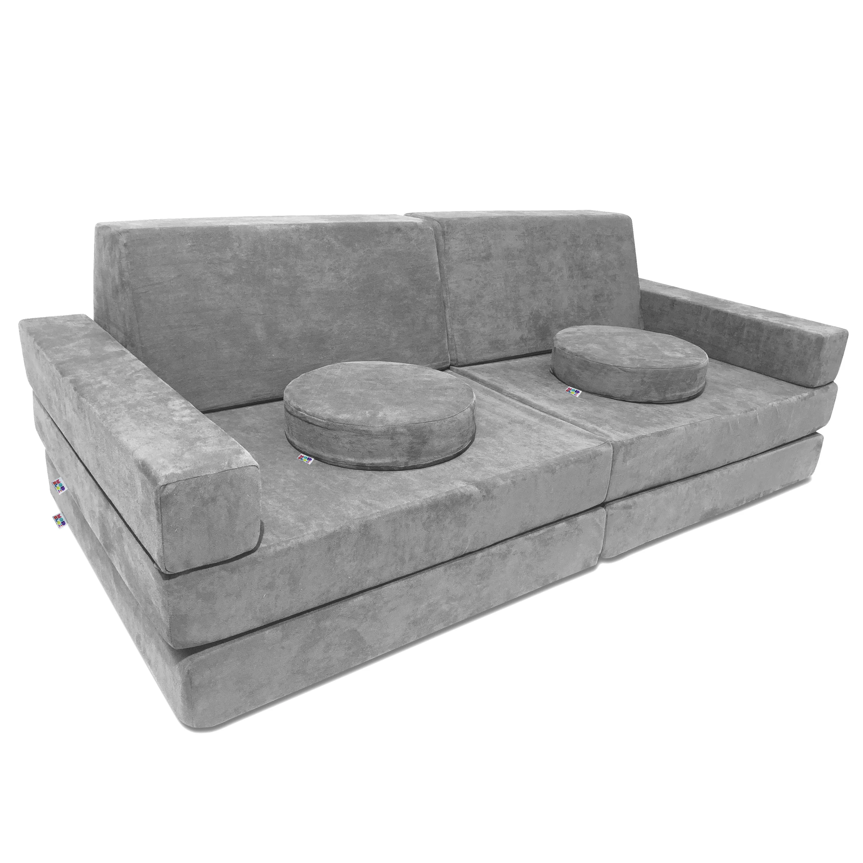 10 Piece Soft Modular Microsuede Foam Kids Play Couch
