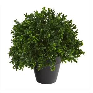 10" Boxwood Topiary Artificial Plant UV Resistant (Indoor/Outdoor) - Low Maintenance, Life-Like & Vibrant Silk Plants For Busy People.