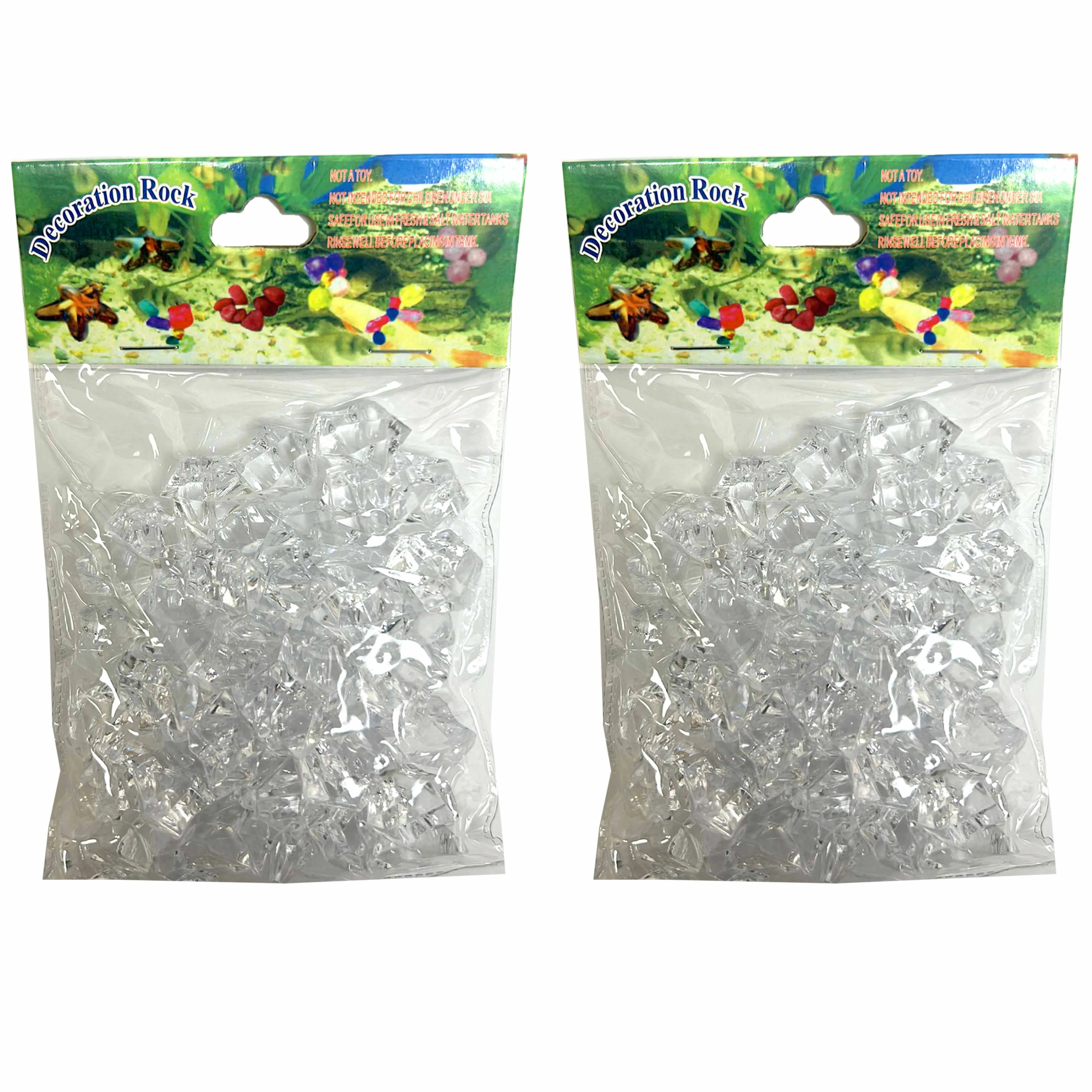 2 Bags Aquarium Decorative Rocks Plastic Ice Crystal Fish Tank Decorations 0.4lb