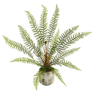 20" Artificial Fern Plant in Decorative Planter - Low Maintenance, Life-Like & Vibrant Silk Plants For Busy People.