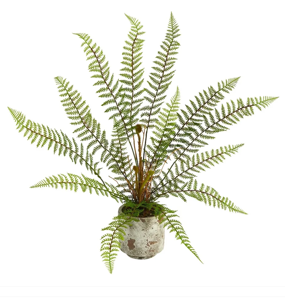20" Artificial Fern Plant in Decorative Planter - Low Maintenance, Life-Like & Vibrant Silk Plants For Busy People.