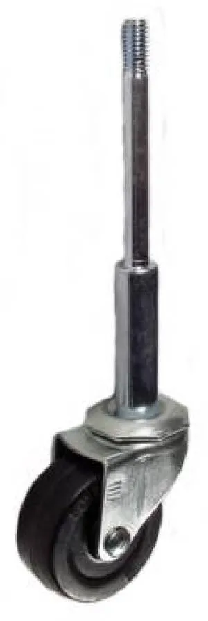 2" x 1" Soft Rubber Wheel Ladder Caster with 5/16" Threaded Stem