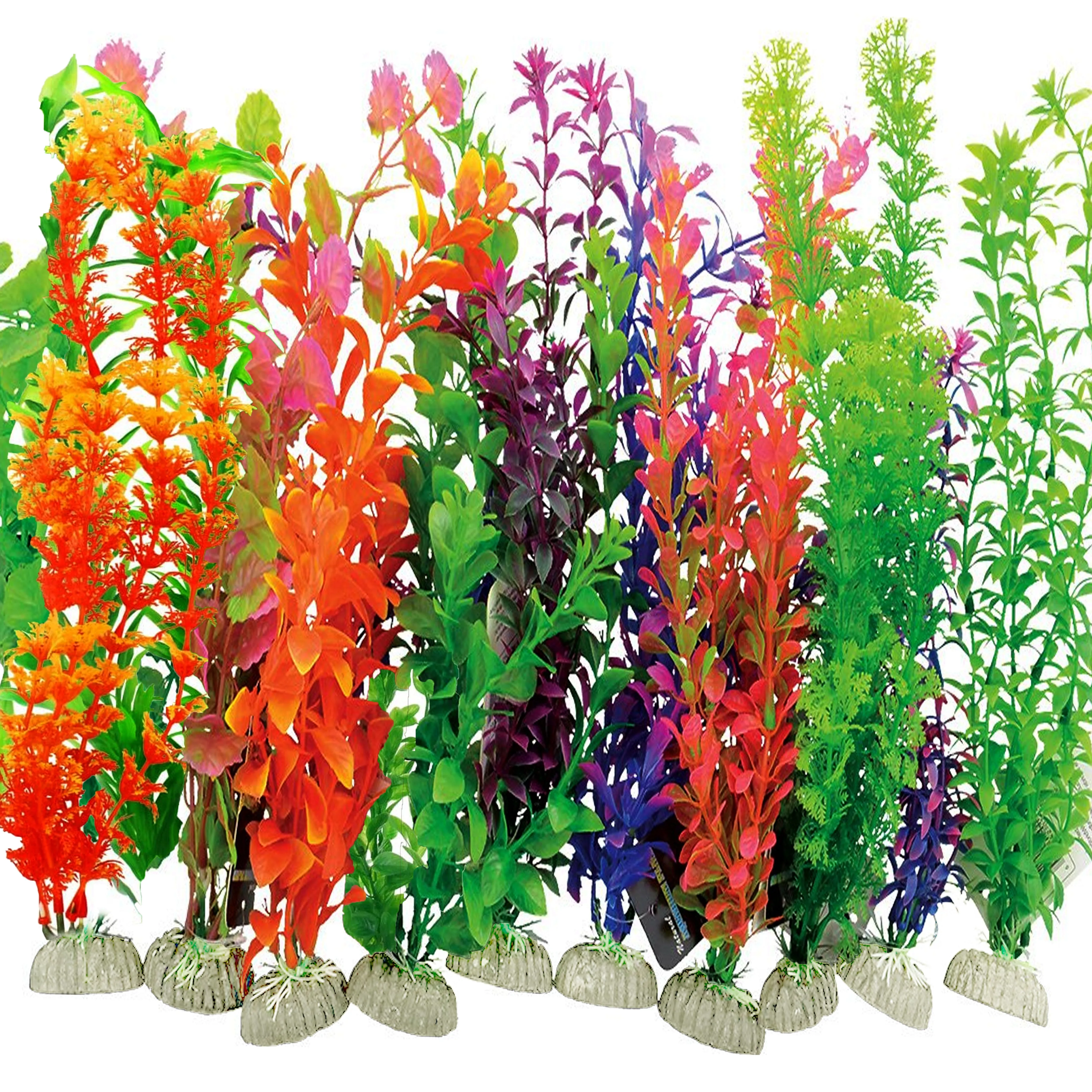 3 Pc Aquarium Artificial Plants 14" Tall Fish Tank Grass Decorations Terrariums