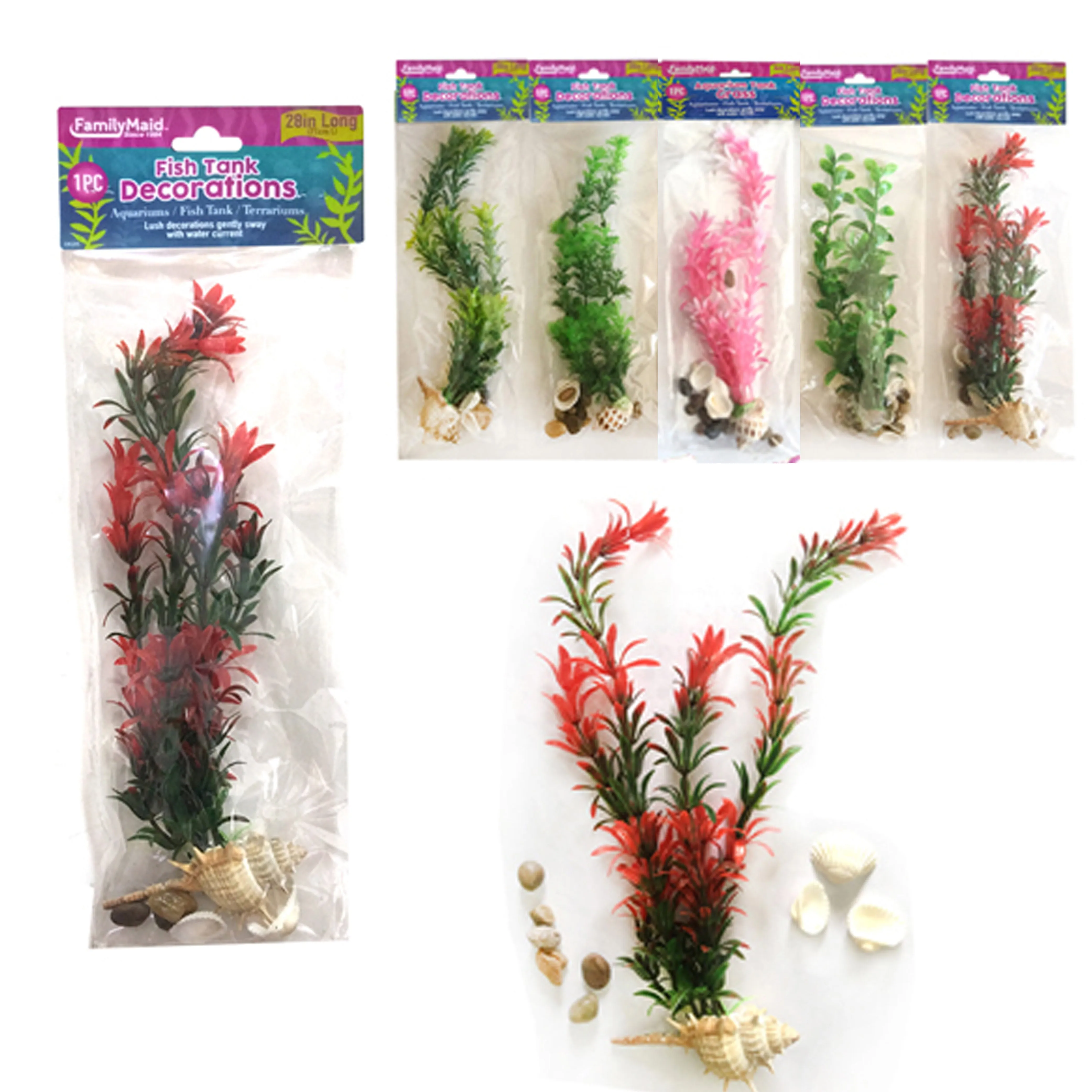 4 Pc Fish Tank Tall Grass Decorations Artificial Aquarium Plant Lush Terrariums