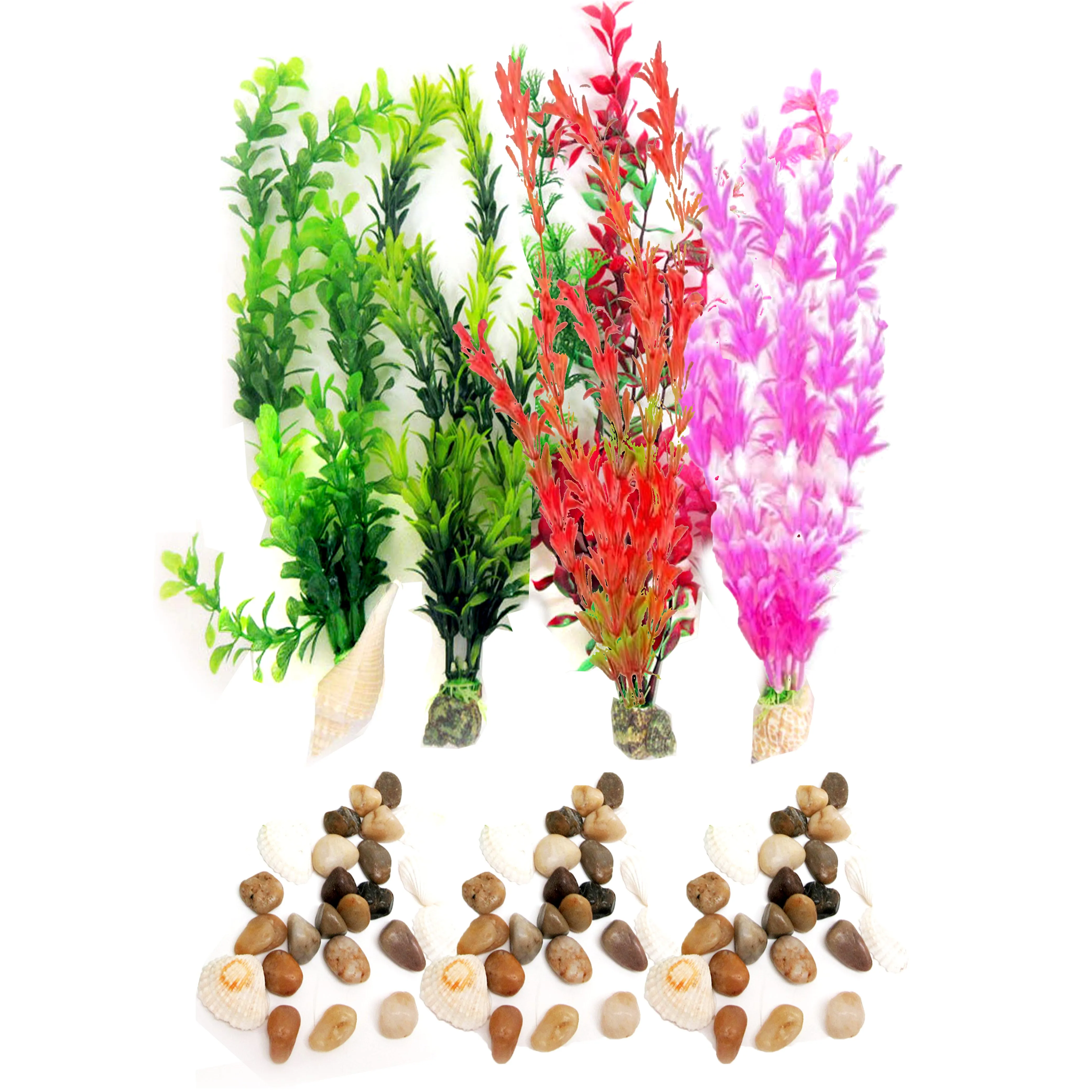 4 Pc Fish Tank Tall Grass Decorations Artificial Aquarium Plant Lush Terrariums