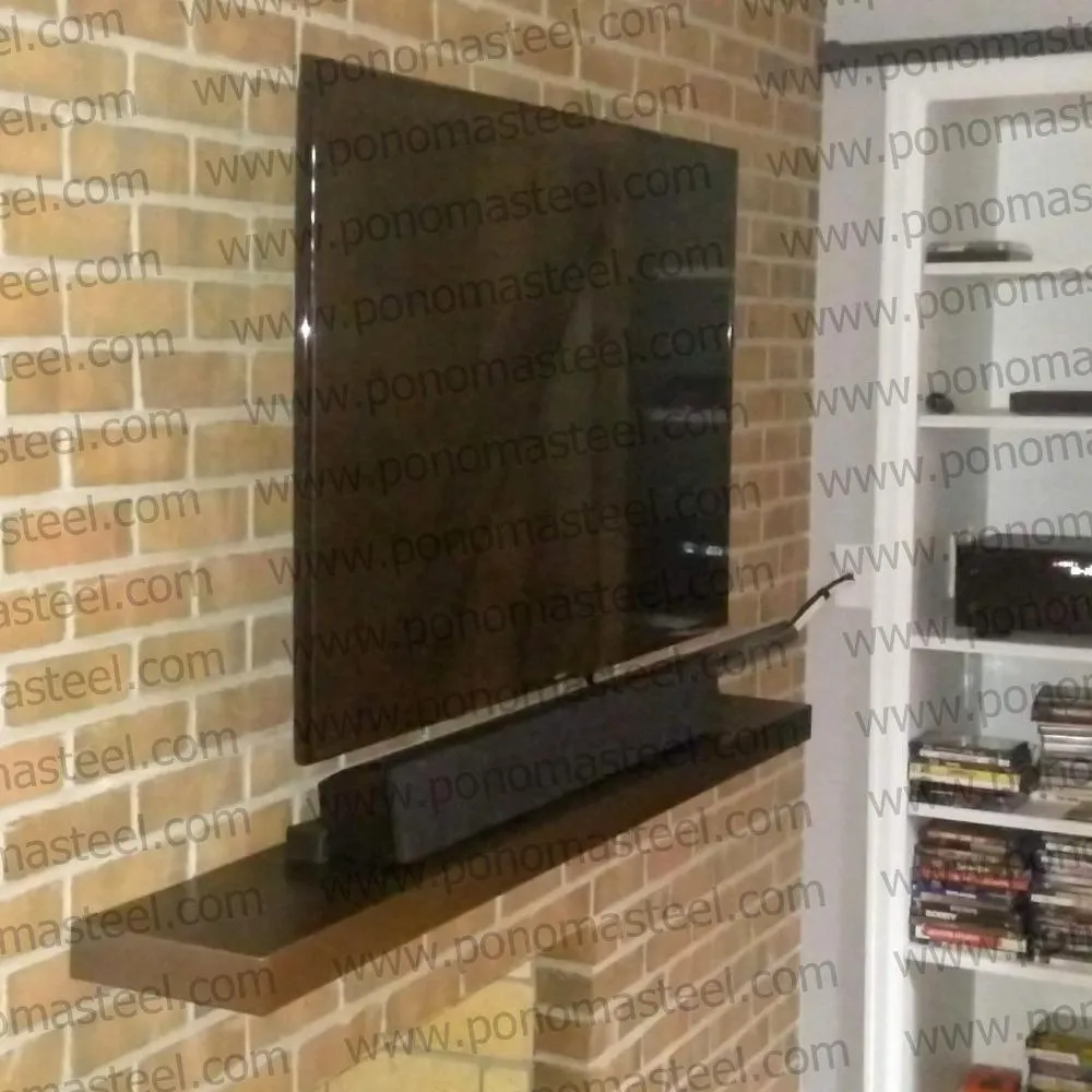 42"x12"x2.0" (cm.107x30.5x5.1) painted stainless steel floating shelf