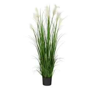 4.5' Artificial Plum Grass Plant - Low Maintenance, Life-Like & Vibrant Silk Plants For Busy People.