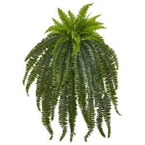 46" Artificial Boston Fern Plant - Low Maintenance, Life-Like & Vibrant Silk Plants For Busy People.