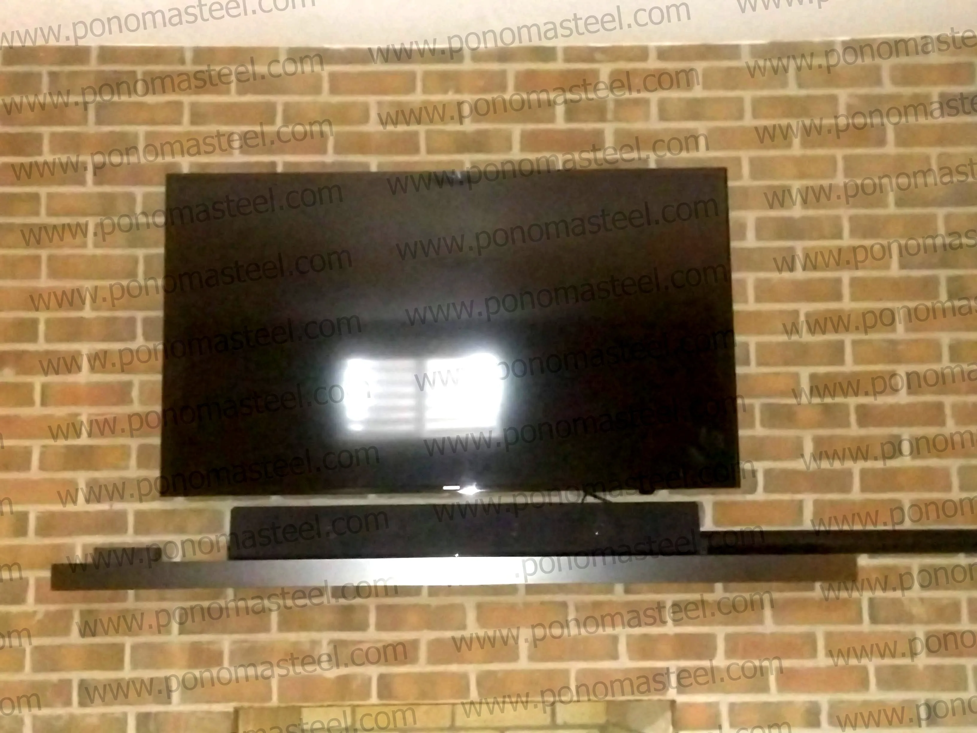 48"x10"x2.5" (cm.121.9x25.4x6.4) painted stainless steel floating shelf