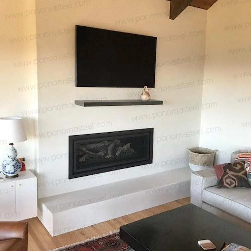 48"x12"x2.0" (cm.121.9x30.5x5.1) painted stainless steel floating shelf