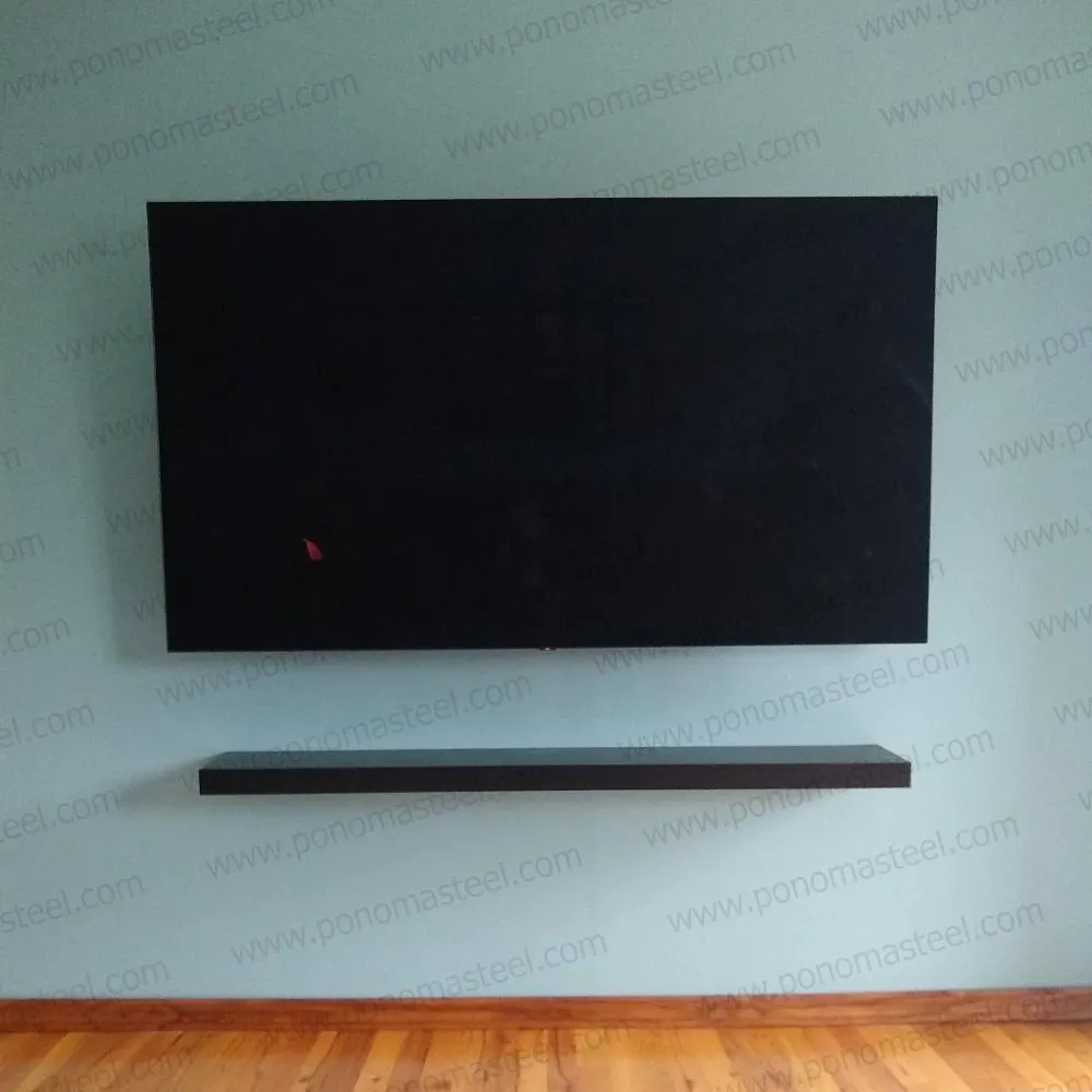 48"x12"x2.0" (cm.121.9x30.5x5.1) painted stainless steel floating shelf