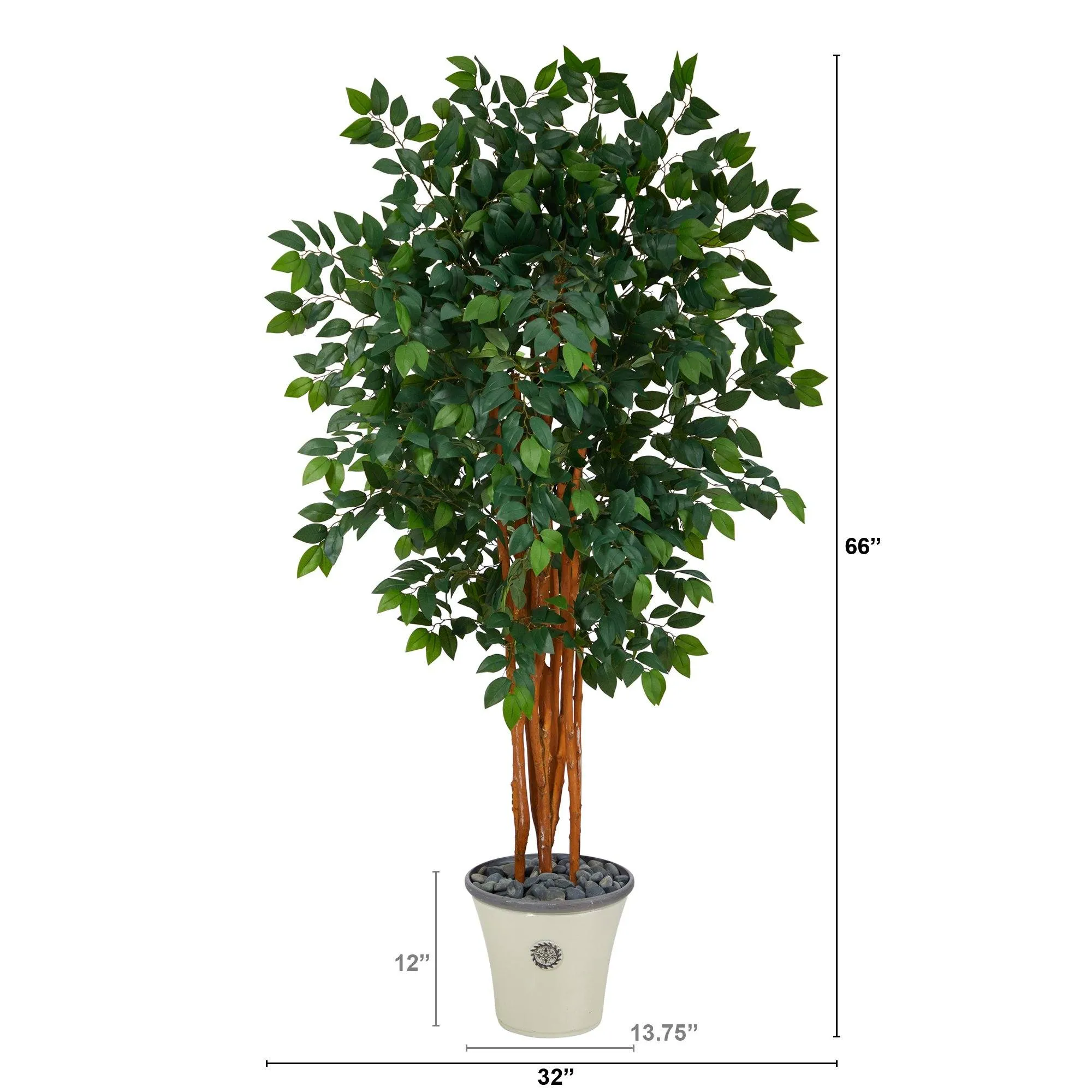 5.5’ Sakaki Artificial Tree with 1470 Bendable Branches in Decorative Planter