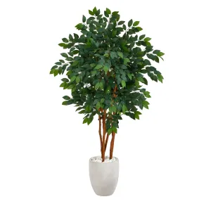 57” Sakaki Artificial Tree in White Planter