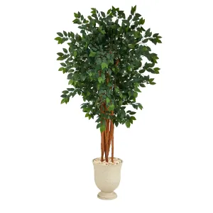 6’ Sakaki Artificial Tree with 1470 Bendable Branches in Decorative Urn