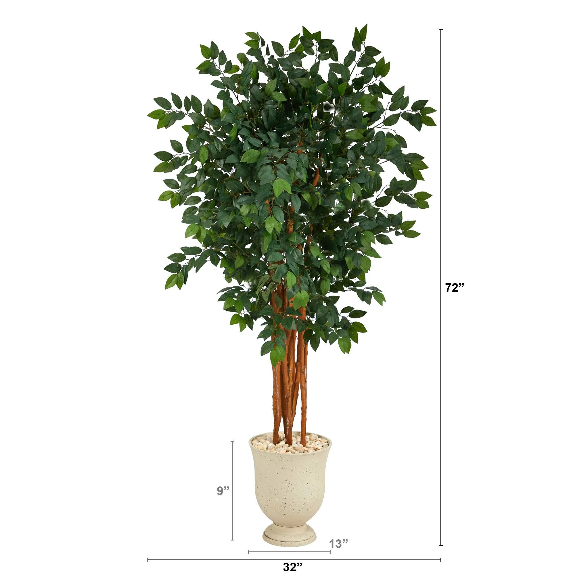 6’ Sakaki Artificial Tree with 1470 Bendable Branches in Decorative Urn