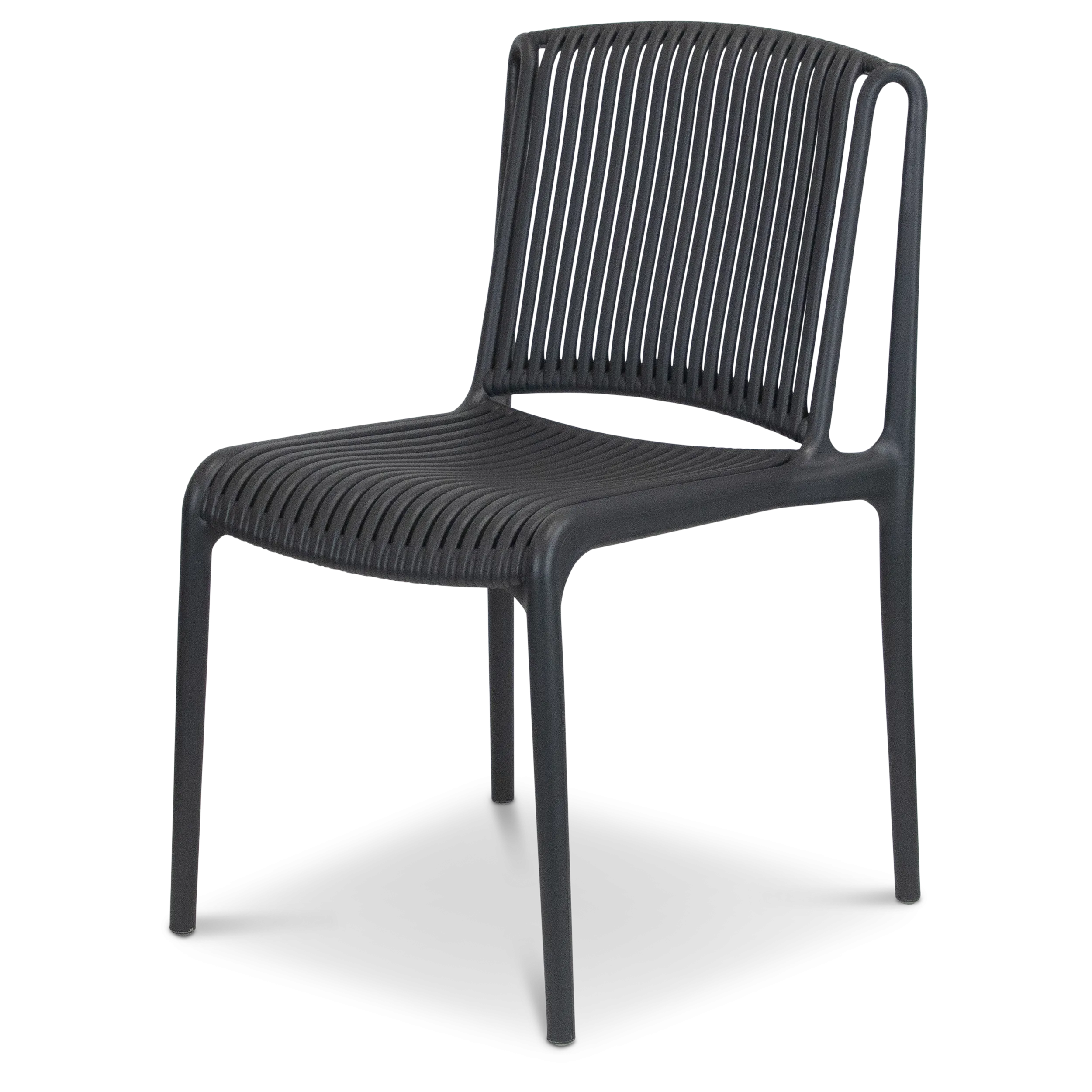 Amalfi Square 5 Piece Outdoor Setting in Gunmetal with UV Plastic Outdoor Chairs (PP)