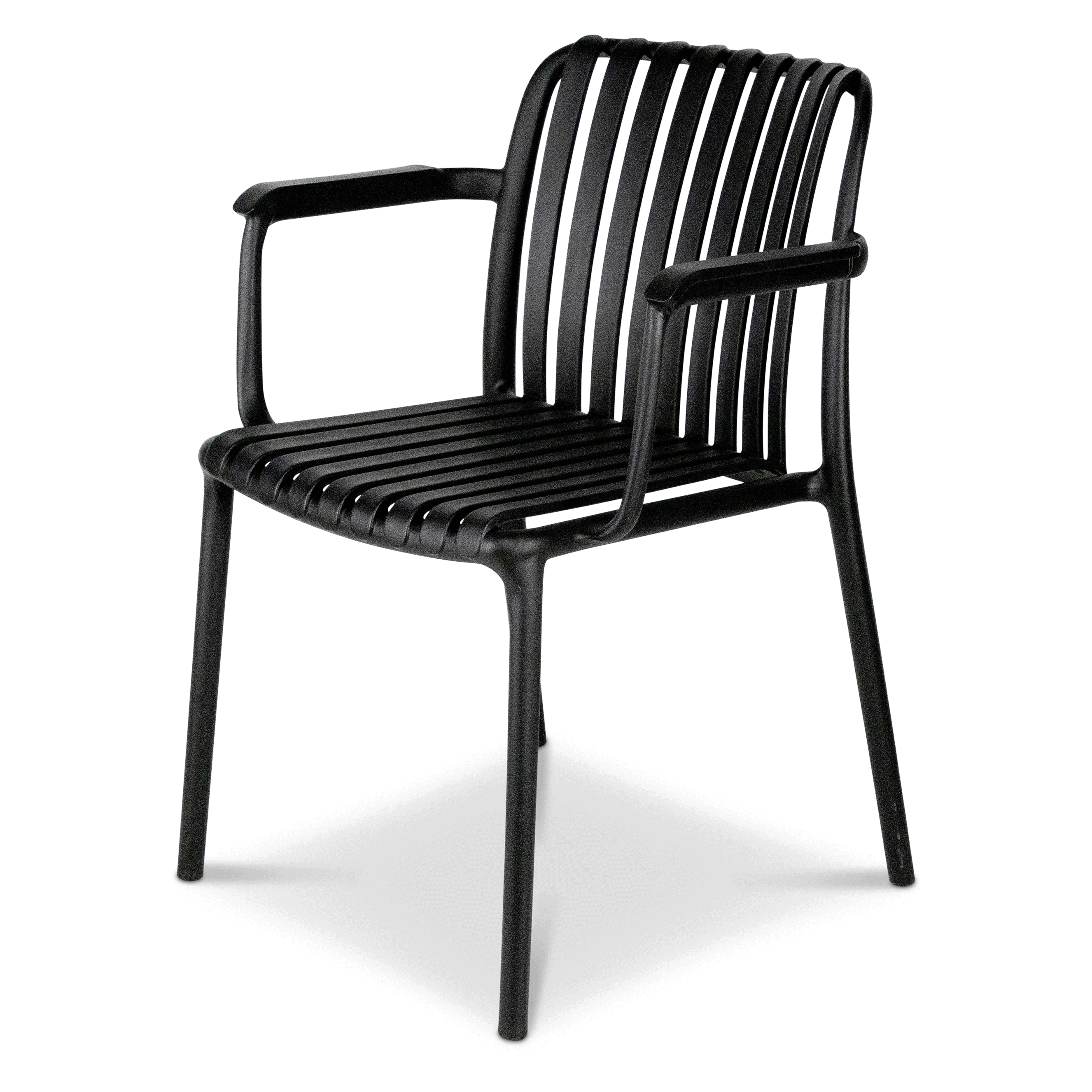 Amalfi Square 5 Piece Outdoor Setting in Gunmetal with UV Plastic Outdoor Chairs (PP)