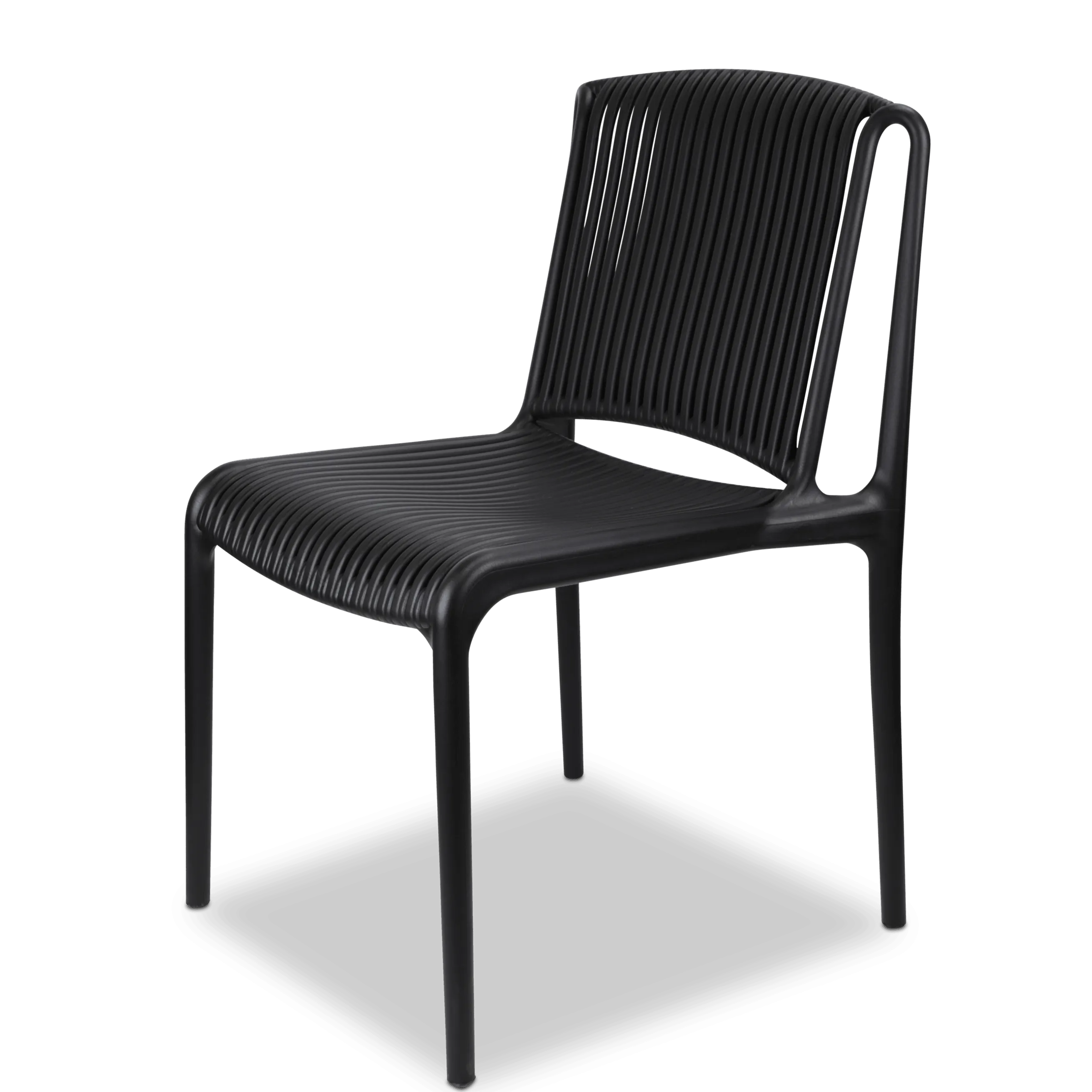 Amalfi Square 5 Piece Outdoor Setting in Gunmetal with UV Plastic Outdoor Chairs (PP)