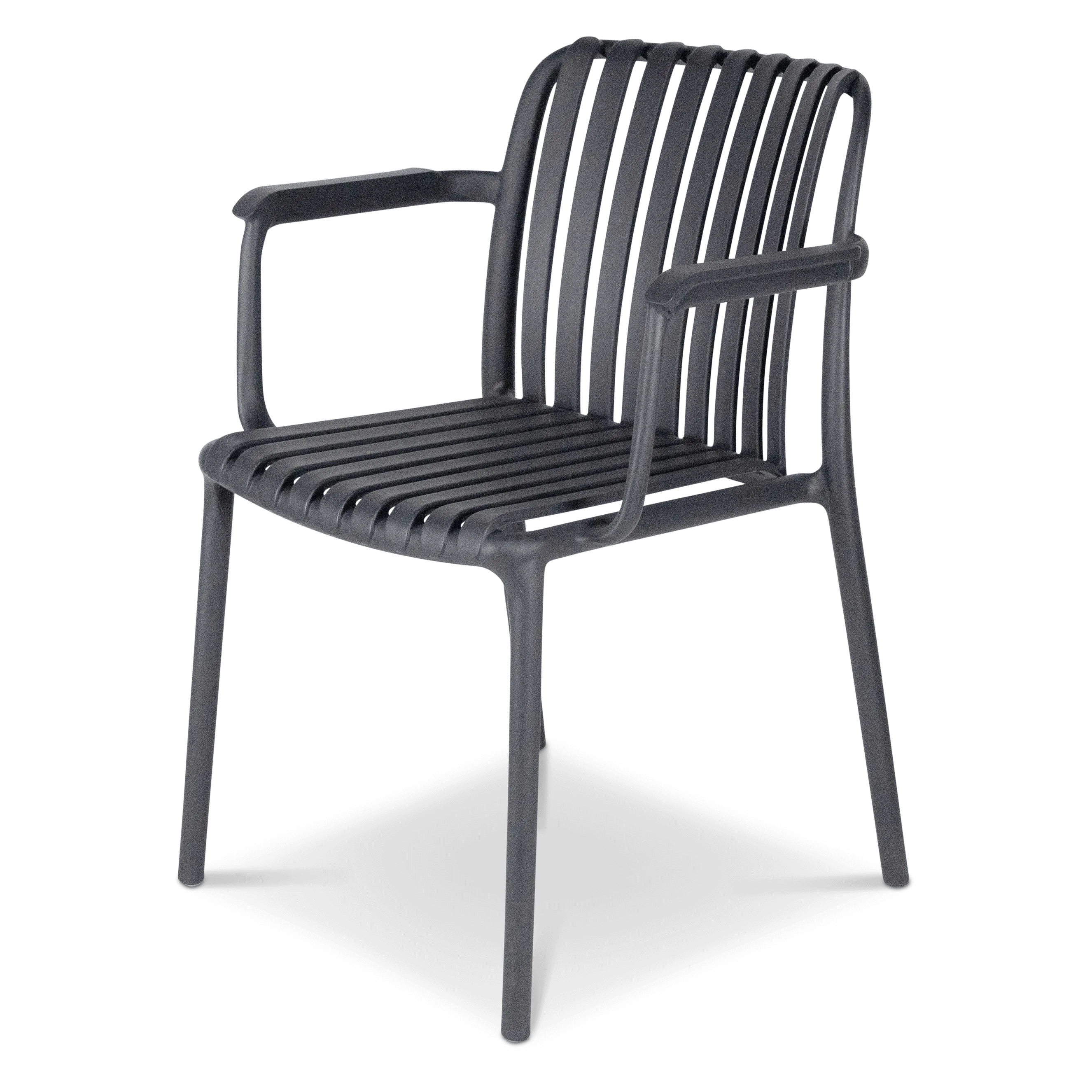 Amalfi Square 5 Piece Outdoor Setting in Gunmetal with UV Plastic Outdoor Chairs (PP)