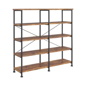Analiese 4-Shelf Open Bookcase Antique Nutmeg