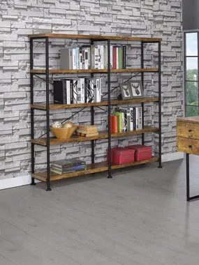 Analiese 4-Shelf Open Bookcase Antique Nutmeg