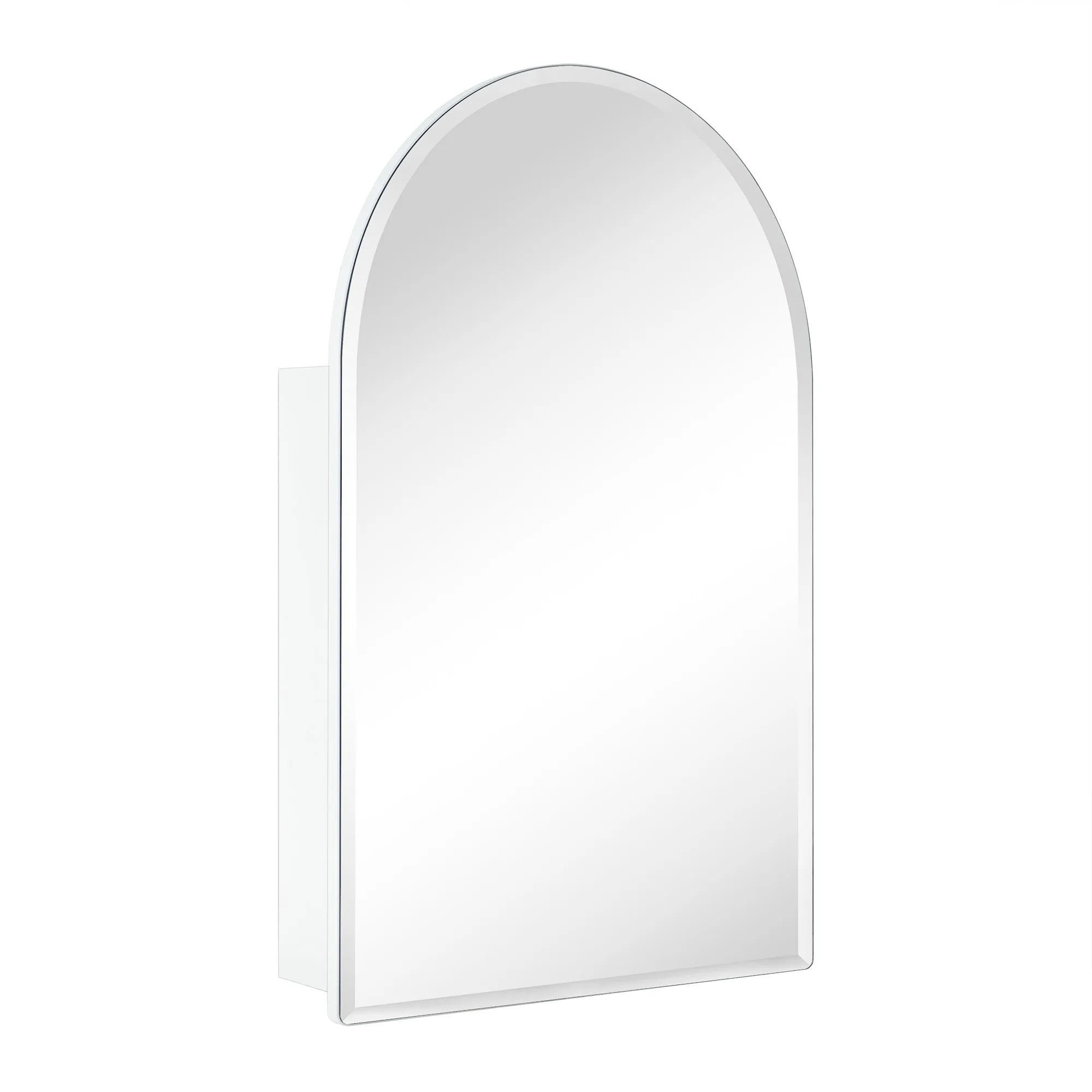 Arched Recess and Surface Mount Frameless Medicine Cabinet with Mirror