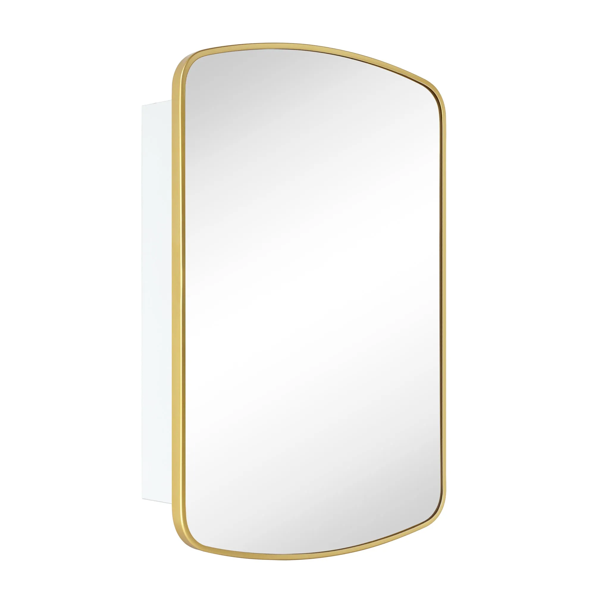 Arched Recessed and Surface Mount Metal Framed Bathroom Medicine Cabinet with Mirror