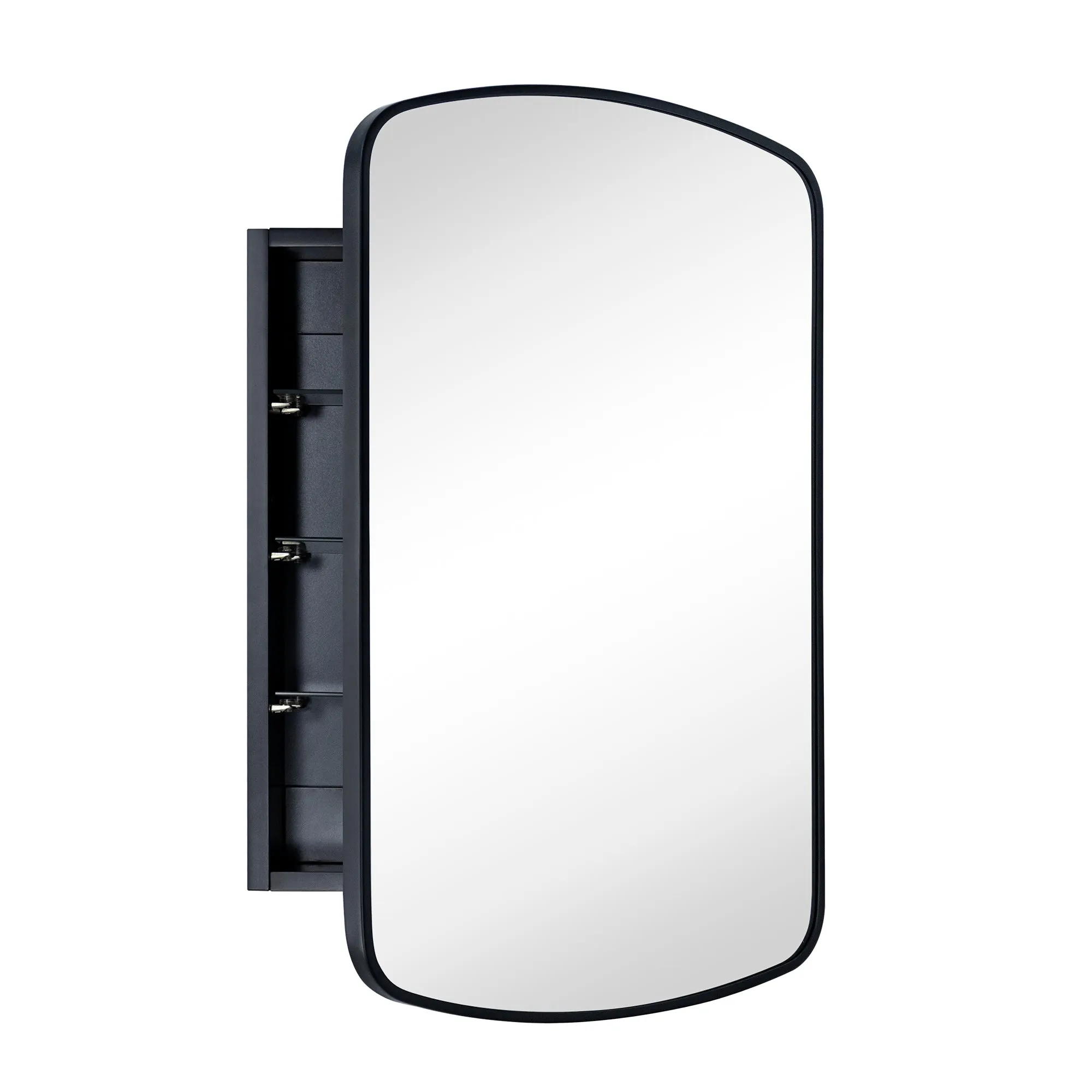 Arched Recessed and Surface Mount Metal Framed Bathroom Medicine Cabinet with Mirror