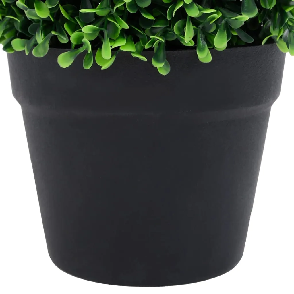 Artificial Boxwood Plants 2 pcs with Pots Ball Shaped Green 37 cm