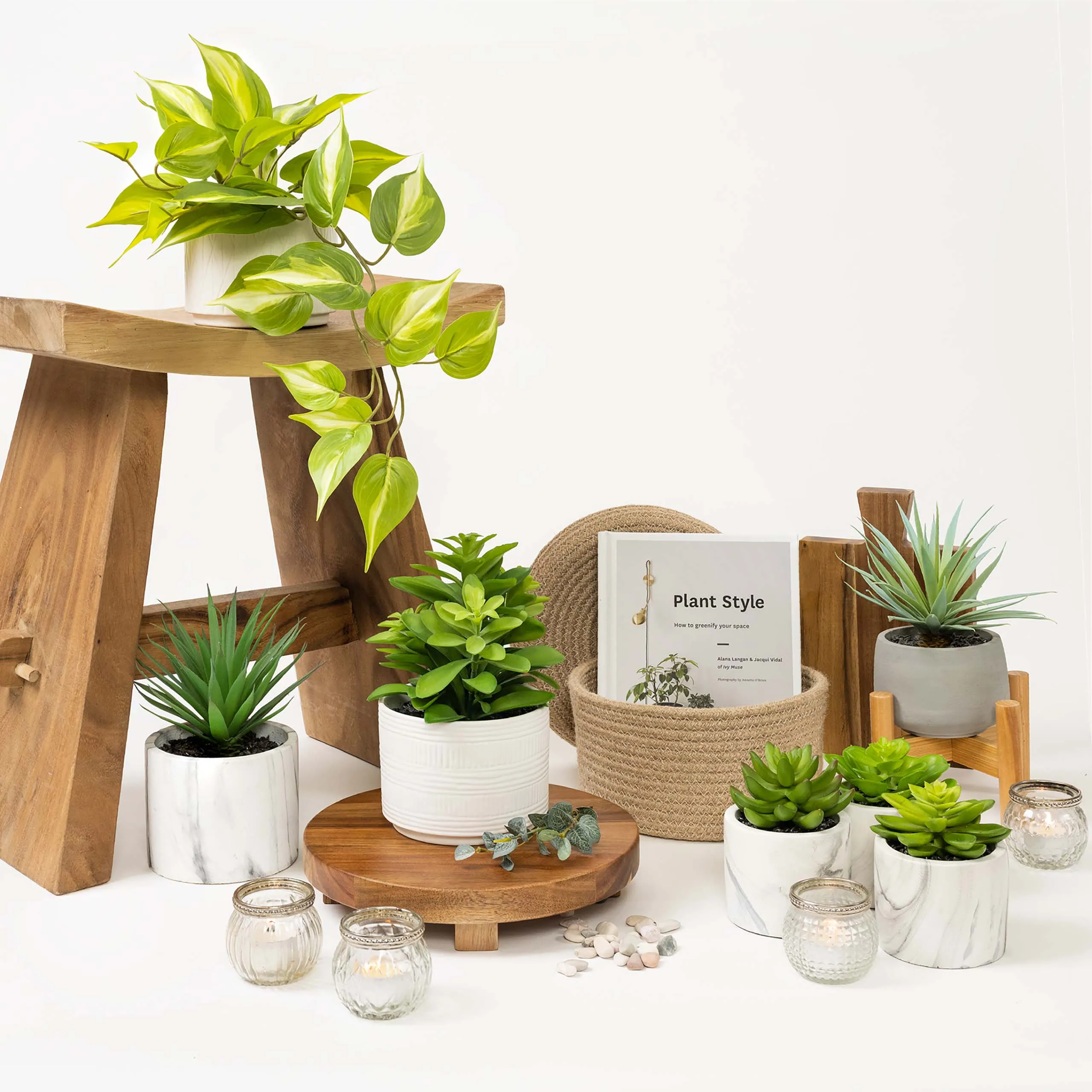 Artificial trailing ivy plant | Faux pothos plant | Trailing Ivy pothos Plant with White Ceramic Pot | Light Green Faux Ivy Plant with White Pot|Stunning Fake plant | Fake pothos plant