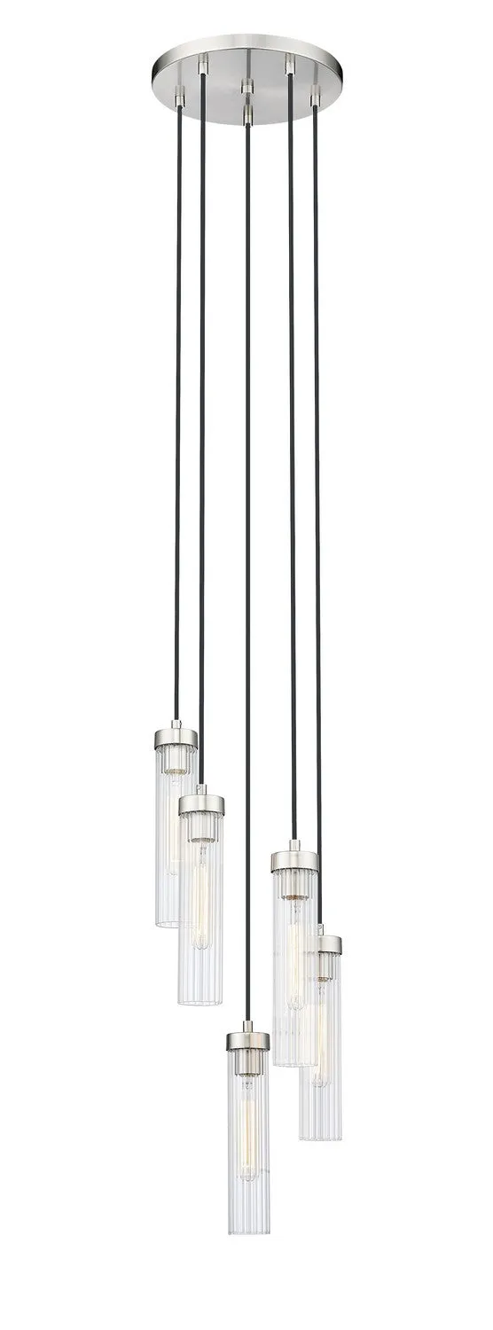 Beau Five Light Chandelier in Brushed Nickel