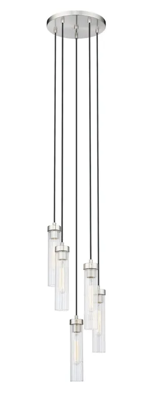 Beau Five Light Chandelier in Brushed Nickel