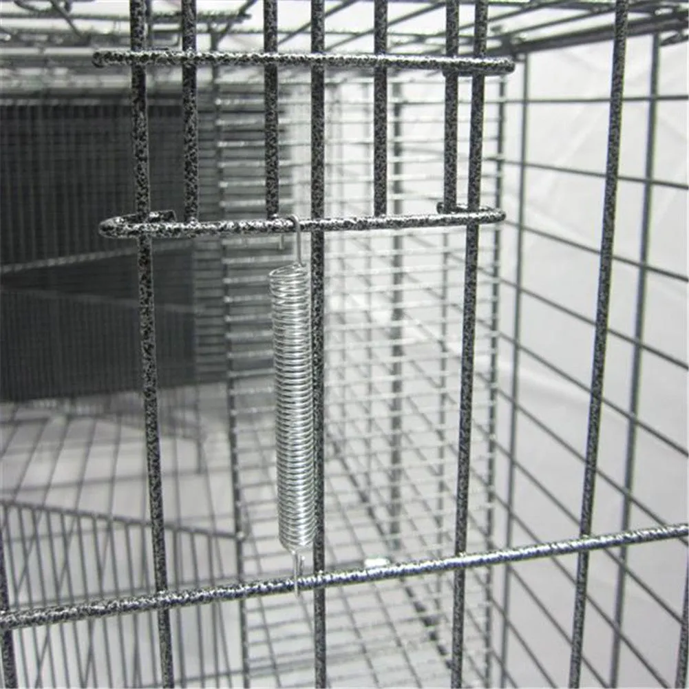 BEESCLOVER Pet Wire Cage Folding Game Fence Portability Cat Nest with Climbing Ladder Silver