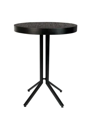 Black Round Teak Bar Table | DF Maze