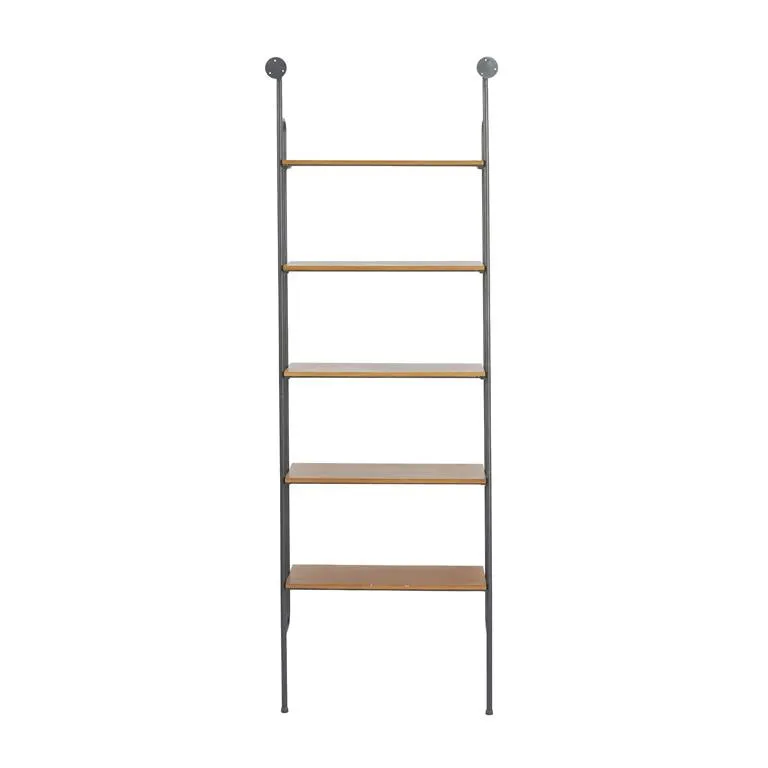 BROWN METAL 5 SHELF WALL SHELF
