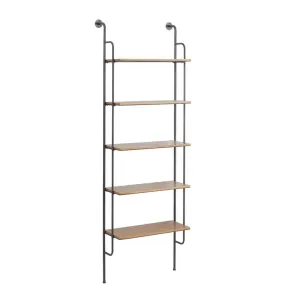BROWN METAL 5 SHELF WALL SHELF