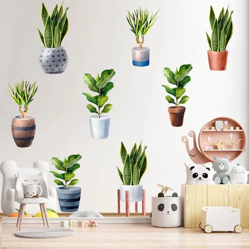 Buy 2 Get 1 Free3D Green Plant Wall Sticker