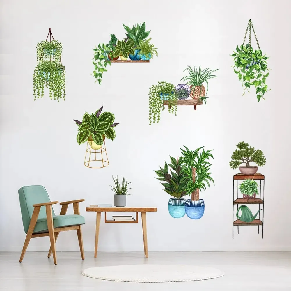 Buy 2 Get 1 Free3D Green Plant Wall Sticker