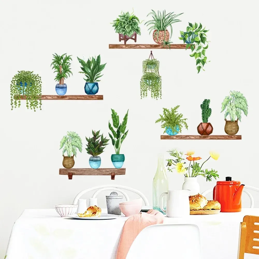 Buy 2 Get 1 Free3D Green Plant Wall Sticker