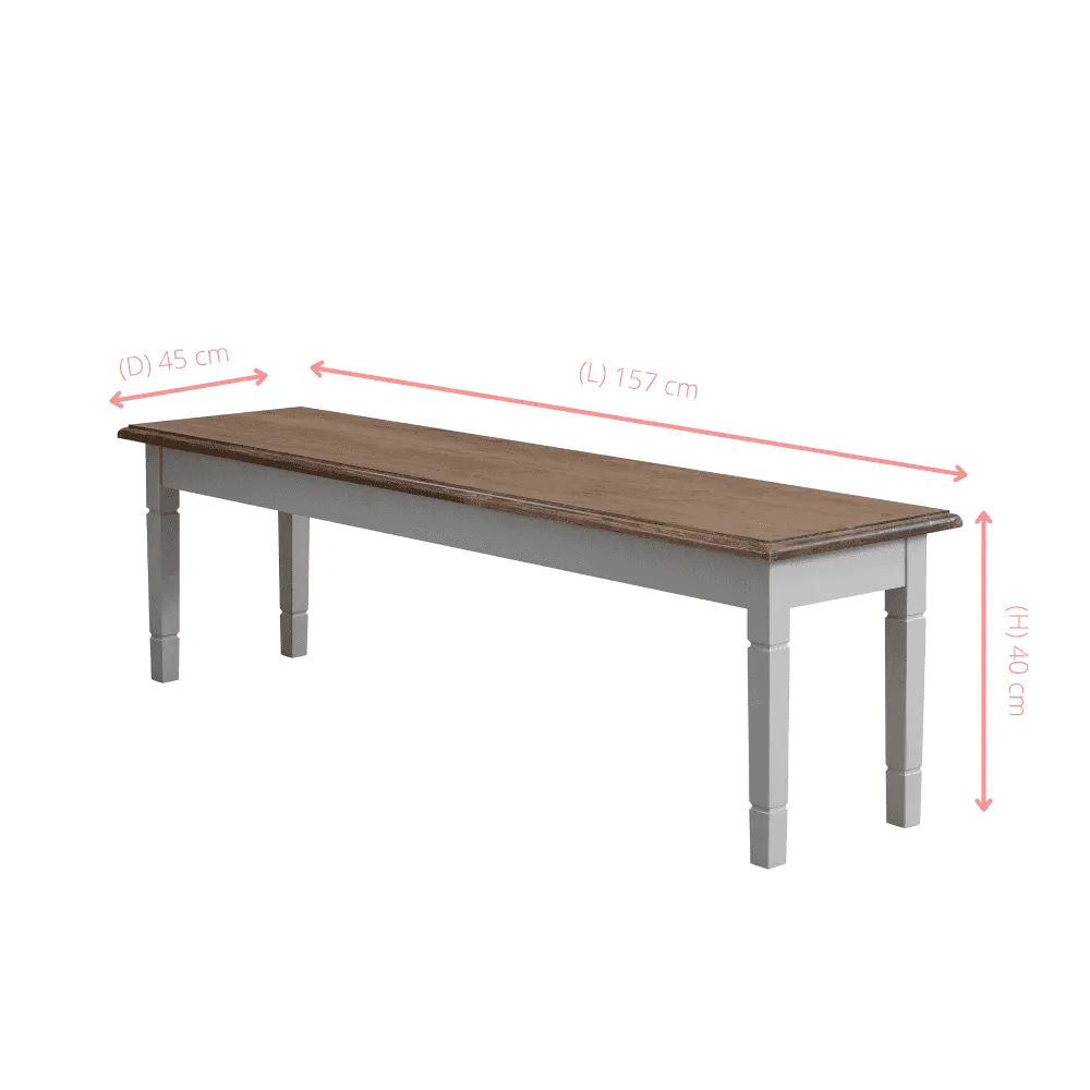 Canterbury Bench Medium in Dark Pine and Grey