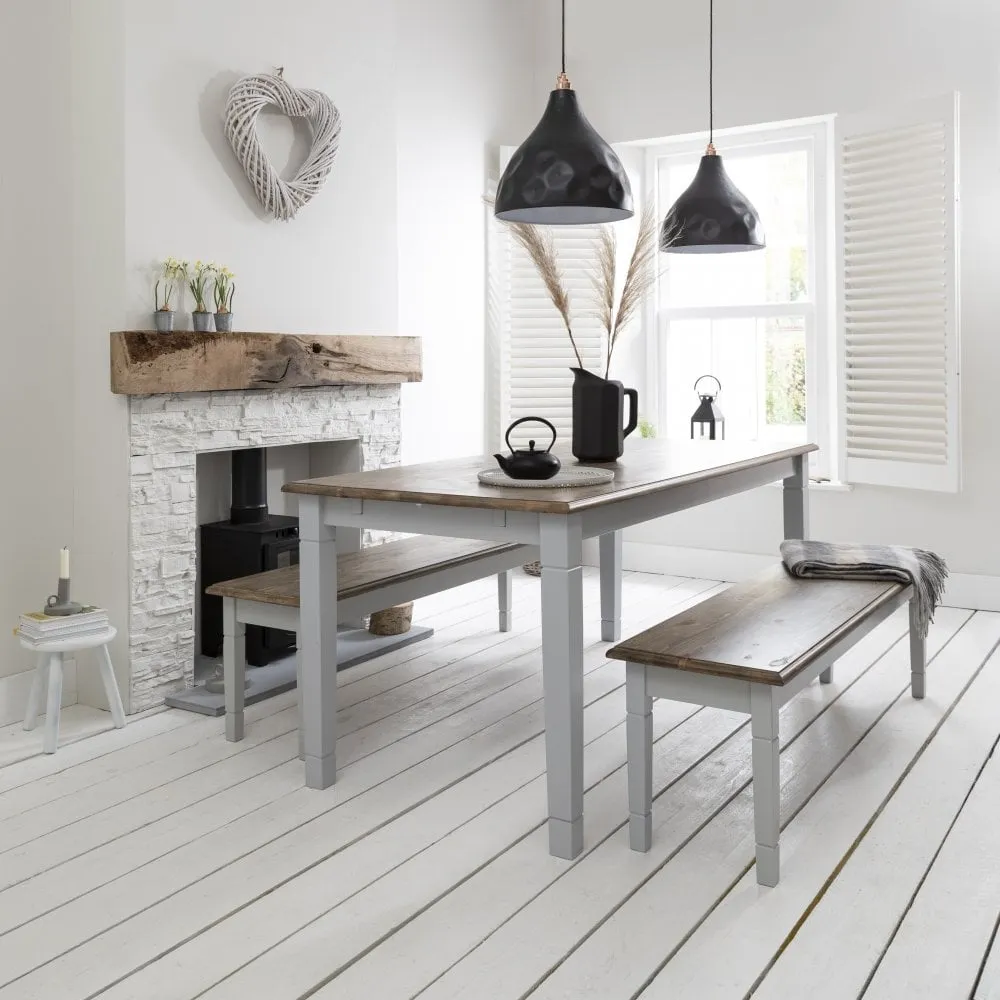 Canterbury Bench Medium in Dark Pine and Grey