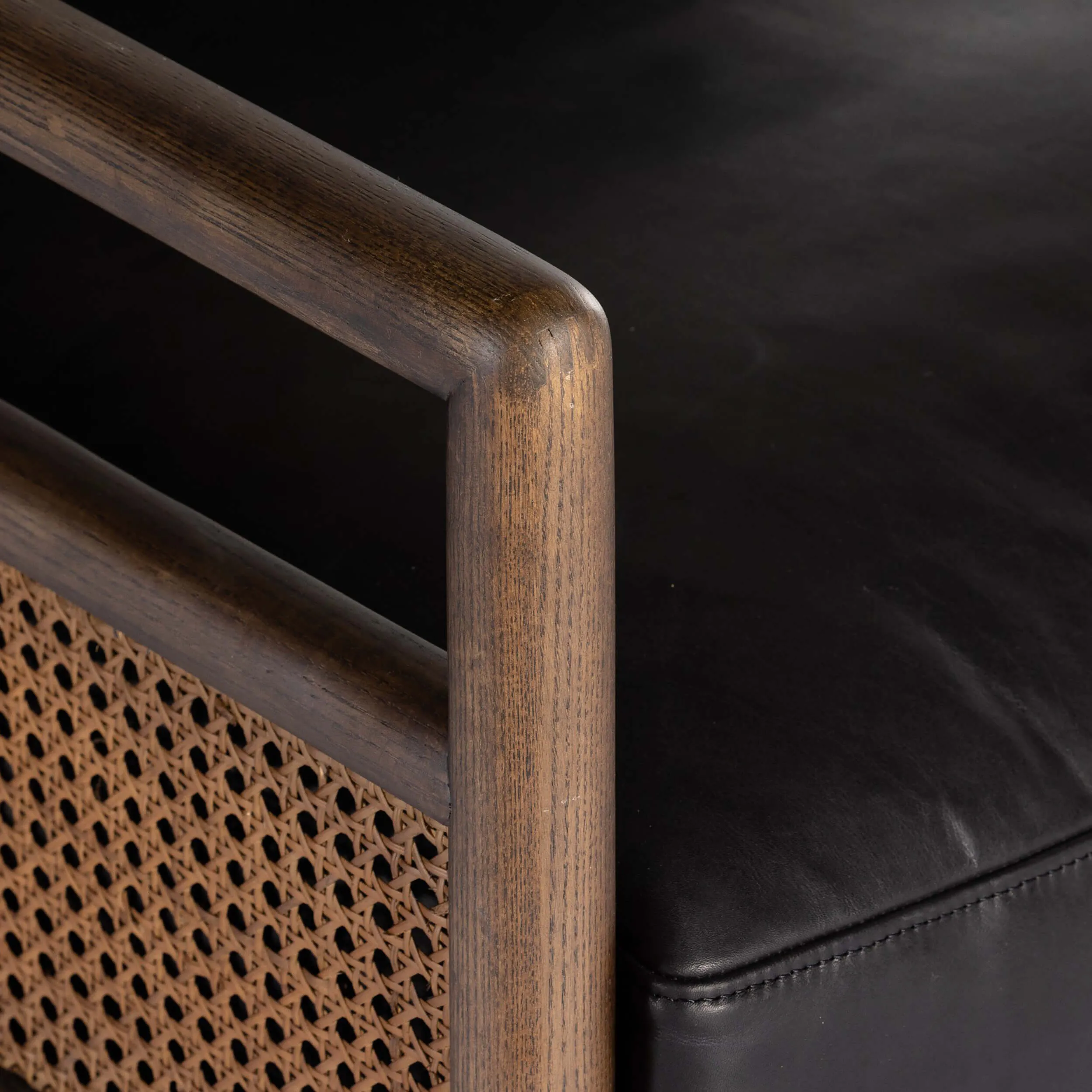 Carlin Leather Chair, Heirloom Black