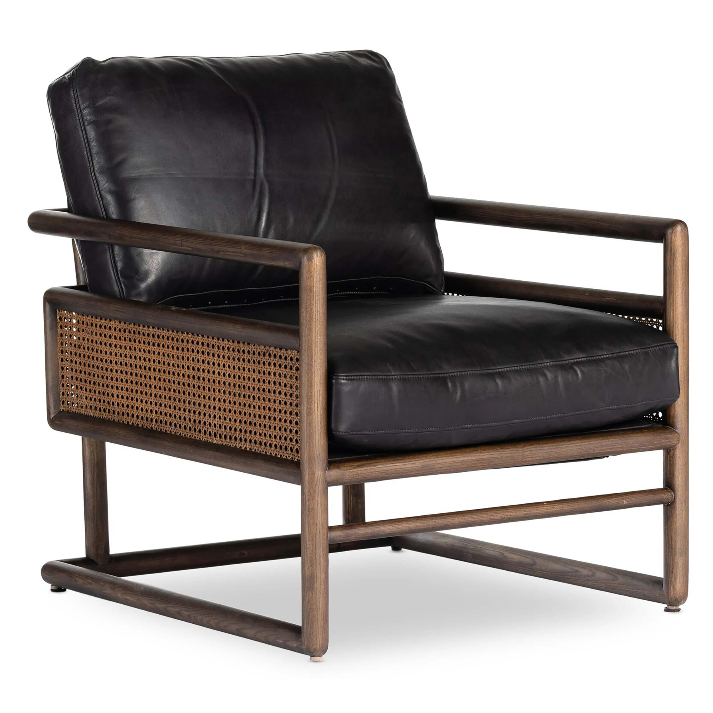 Carlin Leather Chair, Heirloom Black