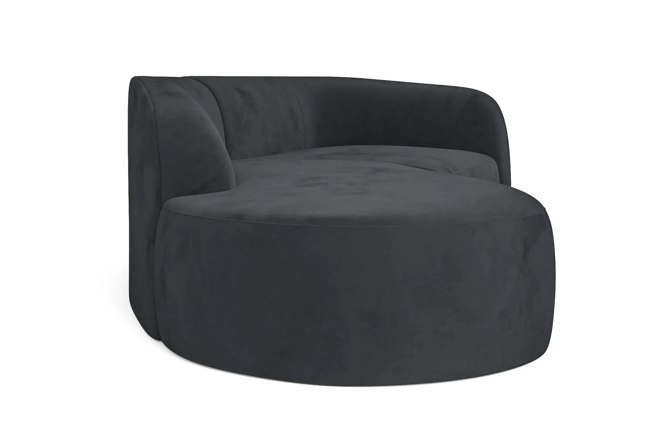 Caserta 3 Seater Left Hand Facing Chaise Lounge Corner Sofa Dark Grey Velvet