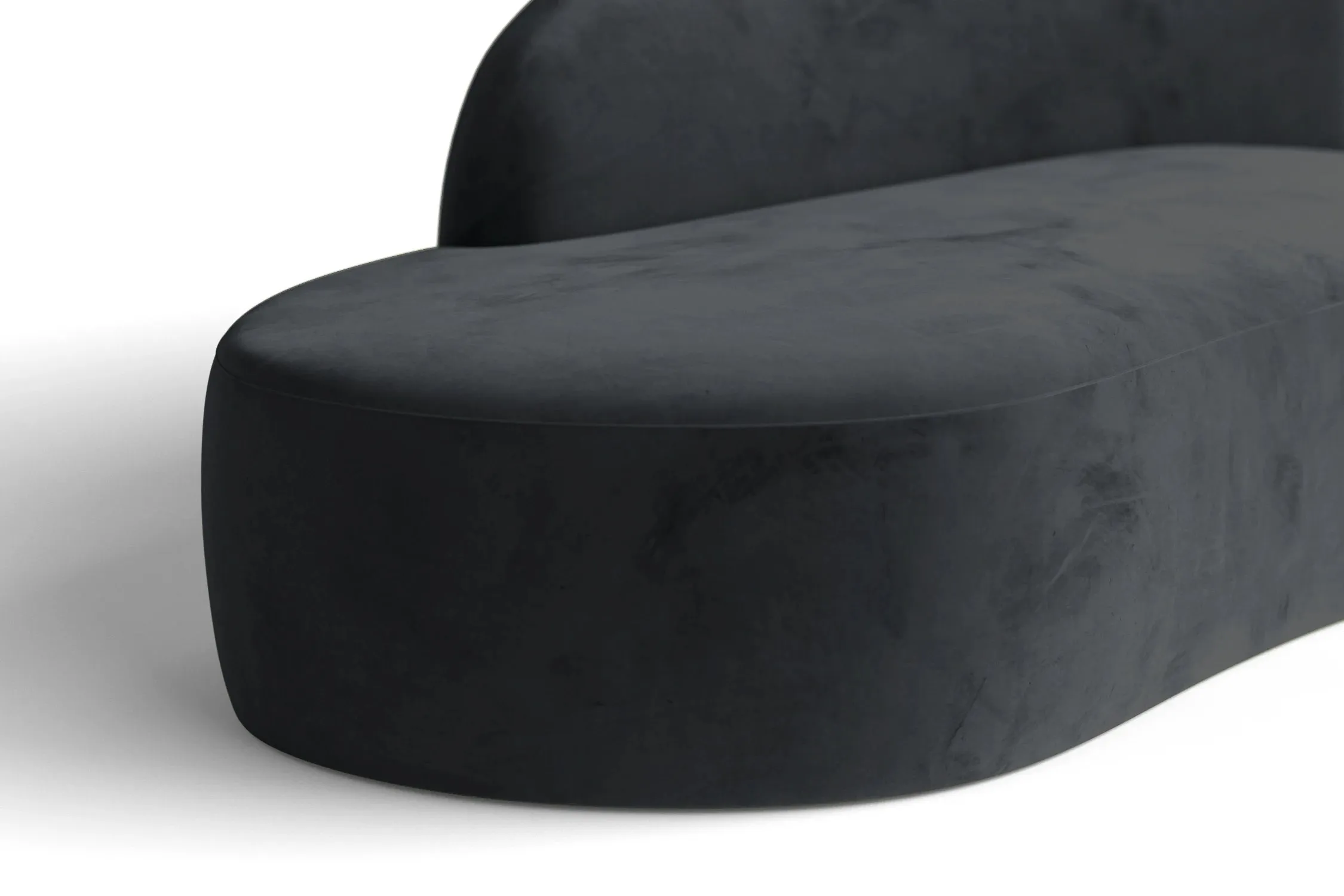 Caserta 3 Seater Left Hand Facing Chaise Lounge Corner Sofa Dark Grey Velvet