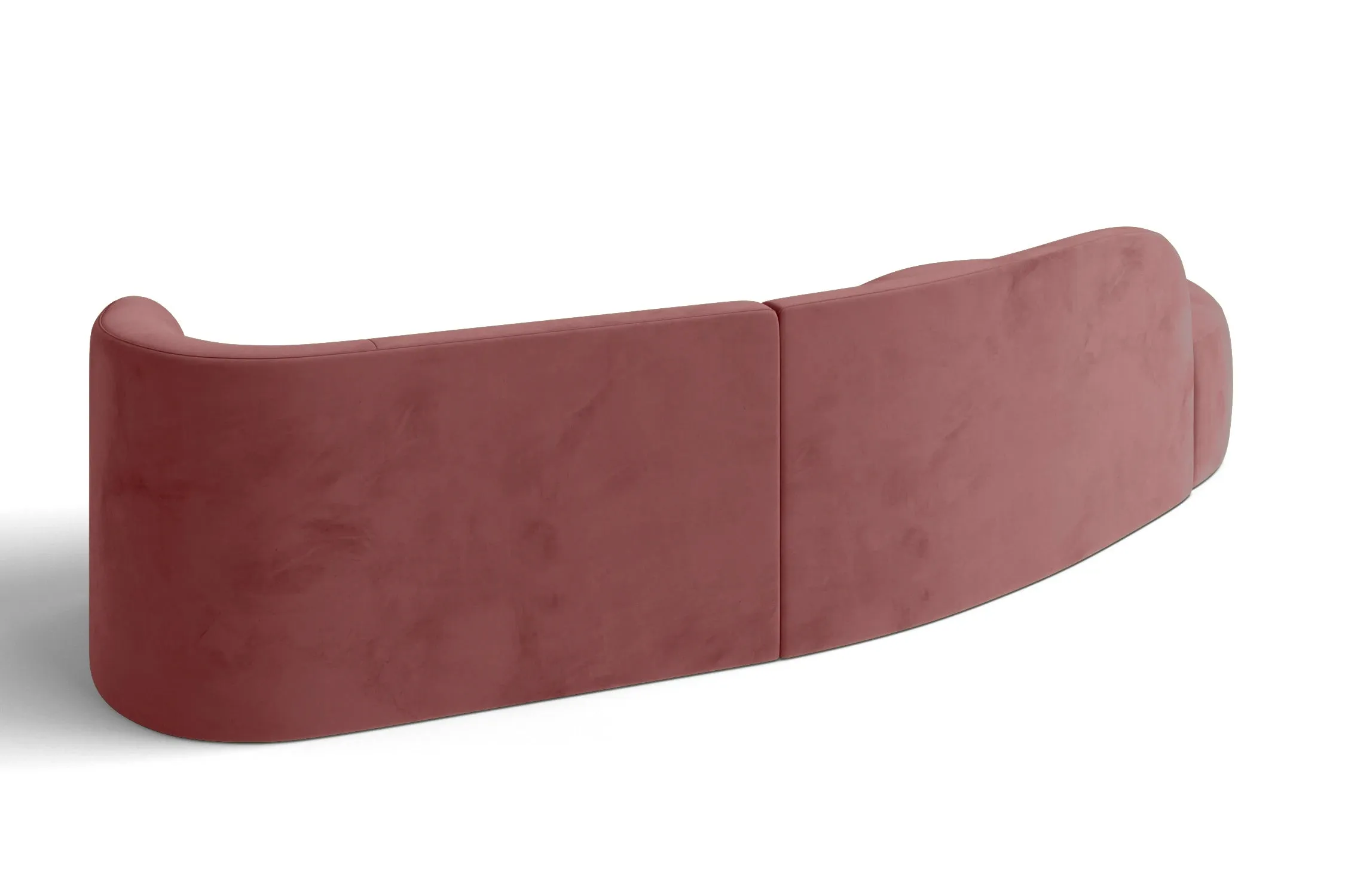 Caserta 3 Seater Left Hand Facing Chaise Lounge Corner Sofa Pink Velvet