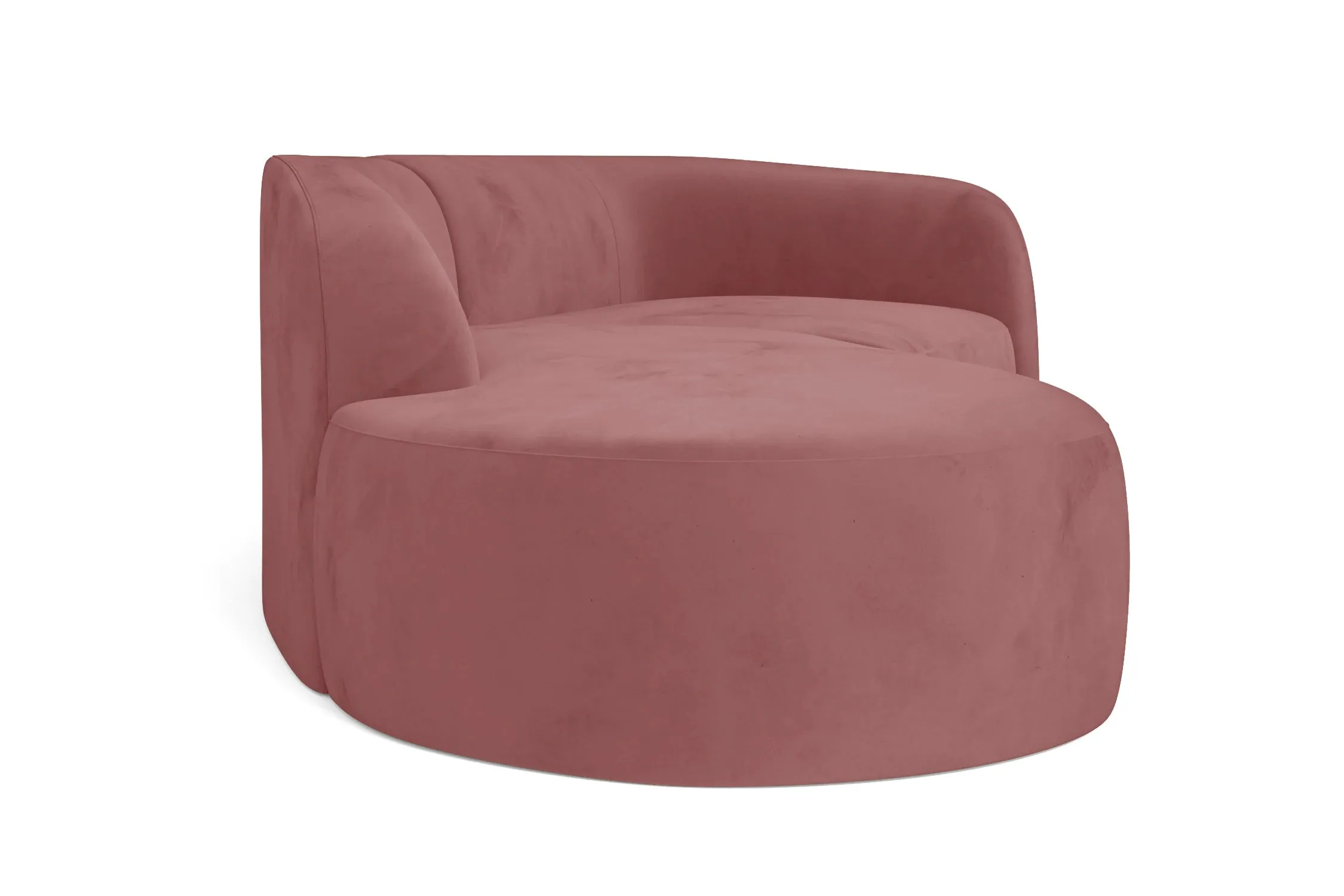 Caserta 3 Seater Left Hand Facing Chaise Lounge Corner Sofa Pink Velvet