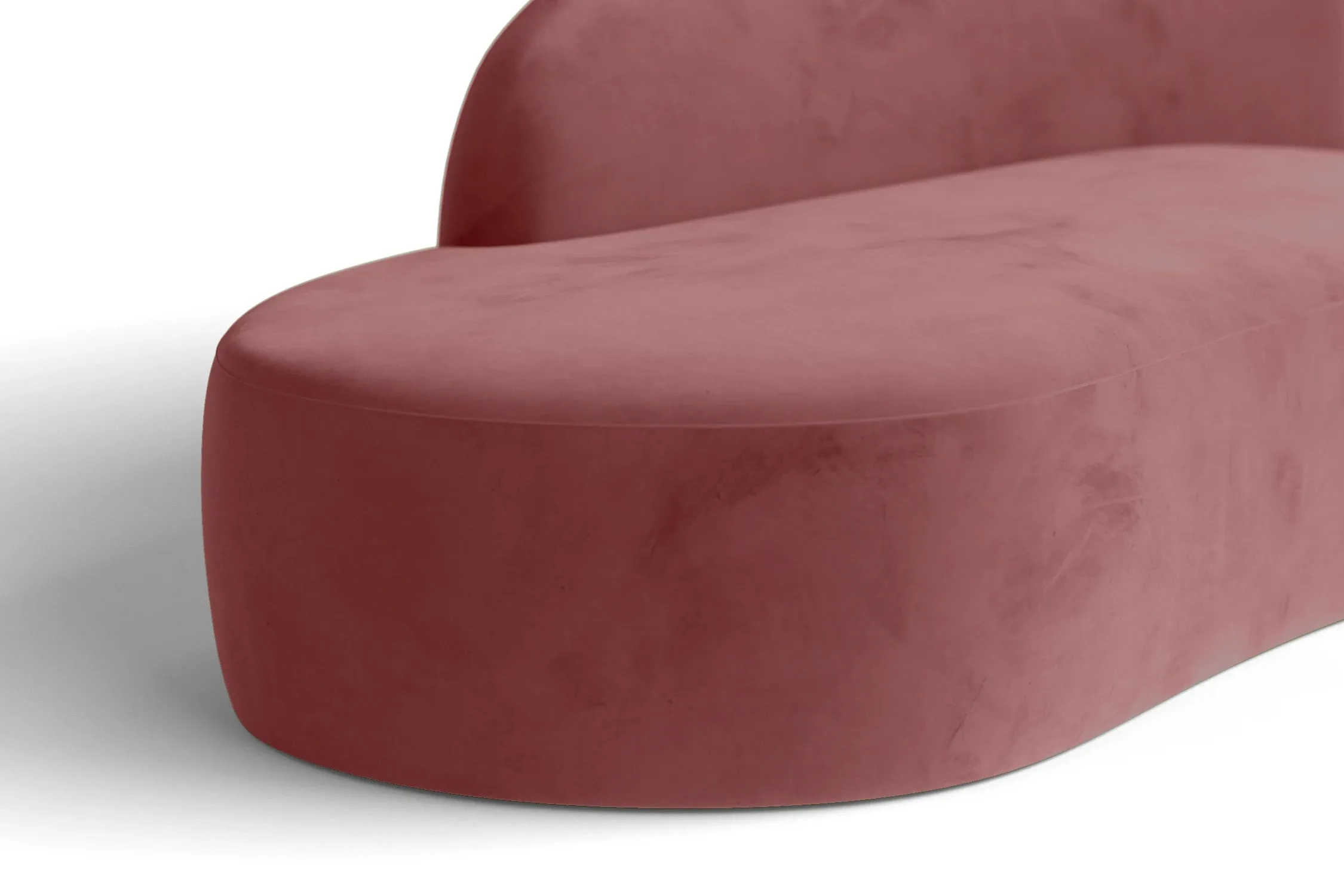 Caserta 3 Seater Left Hand Facing Chaise Lounge Corner Sofa Pink Velvet