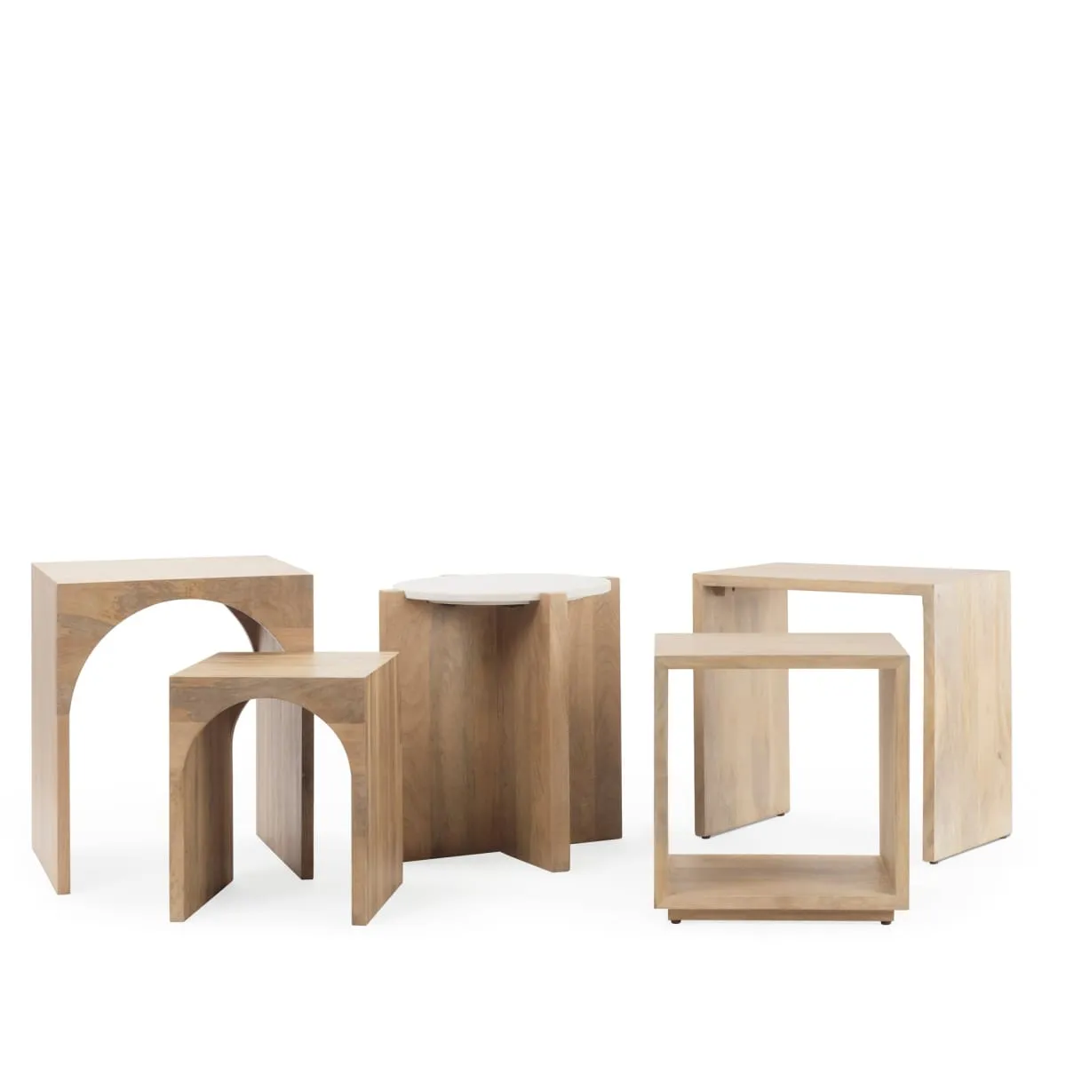 Chloe Accent Table Light Brown Wood