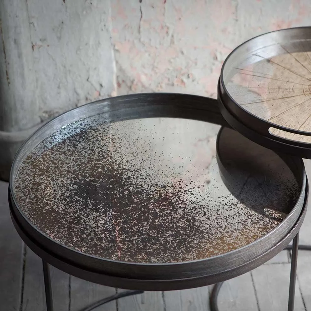 Clear Large Round Mirror Tray